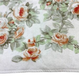 Martex‎ Floral Bath Towel Fringe MCM JC Penneys Cotton Blend 44Lx25W USA-Made